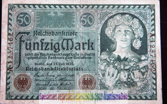 50 MARK Allemand 1920